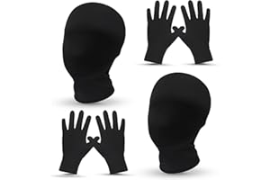 GLGHMH 2pcs Black White Full Face Mask, Morph Face Cover, Faceless Skin Masks Halloween Dress Up for Cosplay Halloween Party Costume Unisex Men Women