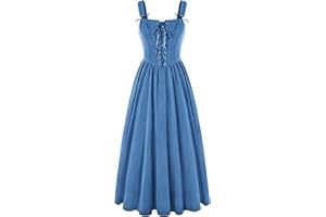 SCARLET DARKNESS Women's Renaissance Corset Dress Sleeveless Lace up A-Line Maxi Dresses