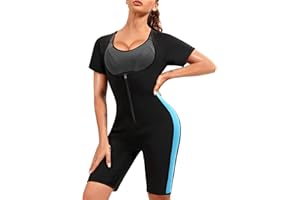 KUMAYES Vêtement de sudation Femme Vêtement Neoprene Combinaison Sportswear Vêtements Sauna Minceur à Manche courte