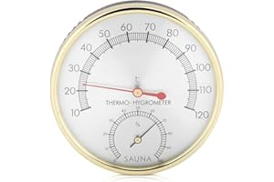 HAOFY Termometro sauna celsius, Temperatura igrometro sauna thermometersauna Quadrante in metallo Utensili per sauna Bella e pratica