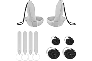 Geekria Straps Covers & Handschlaufen für Oculus Quest 2 Anti-Drop-Handgriff-Zubehör für Quest 2 Touch-Controller-Griff (Weiß 20 cm + 40 cm)