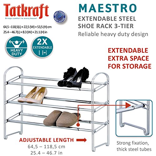 Tatkraft Maestro Schwerlast 3 Etagen Schuhregal ausziehbar aus Stahl - 3