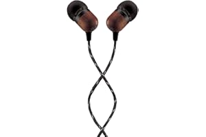 House of Marley Kopfhörer mit Kabel 'Smile Jamaica'- In-Ear Kopfhörer mit Mikrofon, 1-Knopf Steuerung & Geräuschisolierung, inkl. 2 Gel-Aufsätzen und verwicklungsfreies Kabel (Signatur Black/Schwarz)