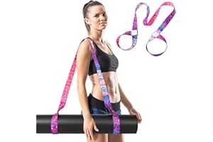 FDKJOK Yoga Mat Carrying Strap Sling, Adjustable Loops Yoga Matt Carrier, Fitness Stretching Strap for Carrying All Mat Sizes, 170cm x 3.8cm