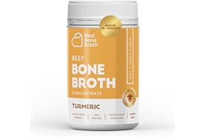 Best Bone Broth | Caldo de huesos de ternera premium | Sabor cúrcuma | Nutrición maximizada | Sobre la marcha | Sin hormonas ni aditivos | Delicioso sabor natural | De ganado de AU y NZ | 260 g