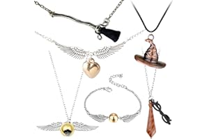 Syijupo 6 pièces colliers reliques, de la mort Vif d'or, collier retourneur de temps, Retourneur de Temps, pour Kids Collection De Cadeaux ou Décorations Magique Cosplay Costume