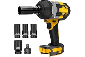 KISTRBA 2000Nm Cordless Impact Wrench for Dewalt 18V 20V Max Battery(No Battery), 3/4" Brushless Electric Wrench with 4 Sockets and 1 Adapter, 5000RPM, for Car Truck, Heavy-Duty Project