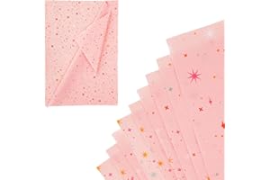 NQEUEPN 30 Feuilles Papier de Soie Étoile, 50x35cm Papier d'Emballage Cadeau avec Motif d'Étoiles Colorées Rose Feuilles Papier de Soie Décoratives pour Anniversaire Mariage Noël Vacances Bricolage