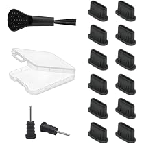 Kit Pulizia E Protezione Porte Ricarica Smartphone | 4 Tappi Antistolvere + Spazzolina Morbida