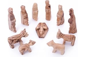 Madera de olivo de Belén infantil 3 pulgadas – 12 piezas Set por Zuluf