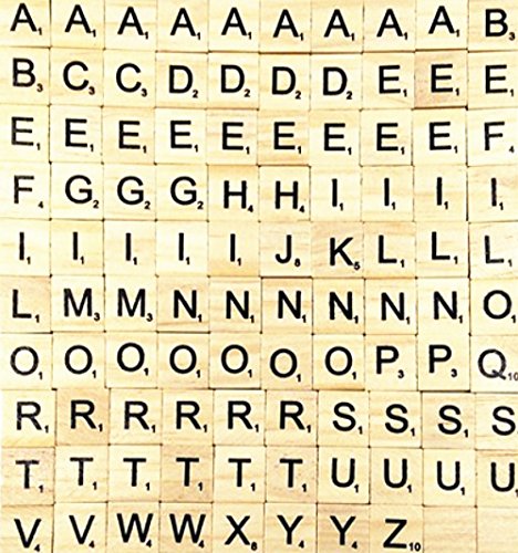 Dosige 100 Holz-Alphabet Scrabblefliesen Buchstaben Holz Scrabble Und Zahlen Buchstaben Alphabet Scrabbles Crafts Für Das Kunsthandwerk (groß- und Kleinbuchstaben gemischt) - 6