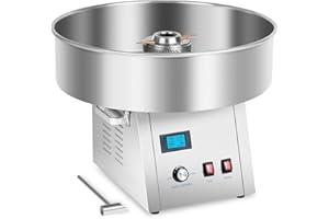 Royal Catering RCZK-1500S-W Máquina de Algodón de Azúcar (Ø 62 cm, 1500 W, 4 kg/h, Acero Inoxidable)