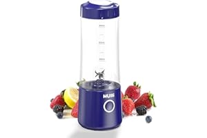 Mulli Tragbarer Mixer, USB-C wiederaufladbarer persönlicher Mixer für Smoothie und Shakes, Mini-Mixer mit sechs Klingen für Babynahrung, Reisen, Fitnessstudio