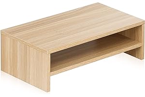 FITUEYES Supporto Monitor Supporto per Monitor in Legno a 2 Strati L42,5xW23,5xH14cm (Giallo) DT204201WO