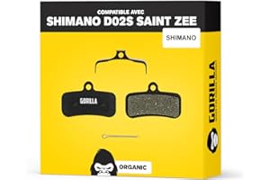 ALPHATRAIL Gorilla Bikes Plaquettes de Frein I pour Shimano Plaquettes de Frein Saint 2008 BR-M810 BR-M820 Zee BR-M640 D02S I Organique I Haute Performance I Durable & Ajustement Parfait I Plaquette de Frein