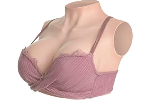CYOMI Pechos de Silicona Pecho de Formas Travestis Silicona Realistas Diseño de Cuello Alto Aplicable a Crossdresser Drag Queen Cosplay Mastectomía B-G Copas (La segunda versión)