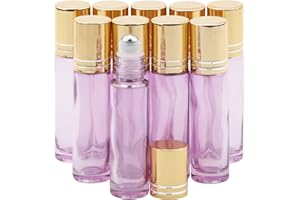 Rowiz 10 Roll-on-Flaschen für ätherische Öle, 10 ml nachfüllbare leere Glas-Rollkugelflaschen mit Verschluss für hausgemachte Parfümduft-Aromatherapie-Öle