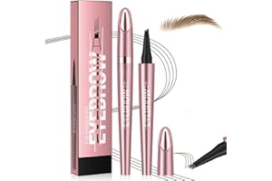 GENERISCH 2024 Neu Augenbrauenstift Wasserfest, 3D Microblading Augenbrauenstift mit 4 Gabelspitzen Applikator, Langanhaltenden Magischer Eyebrow Pen Erzeugt Mühelos Natürlich Aussehende Brauen (1#-Hellbraun)