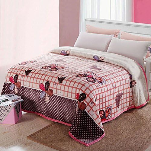 ShineMoon Butterfly and Flowers Pattern Home Bedding Collection Throw Blankets Plush Fleece Warm Cover Sheet For Bed Couch Outdoor Camping Blanket, 120x200cm
