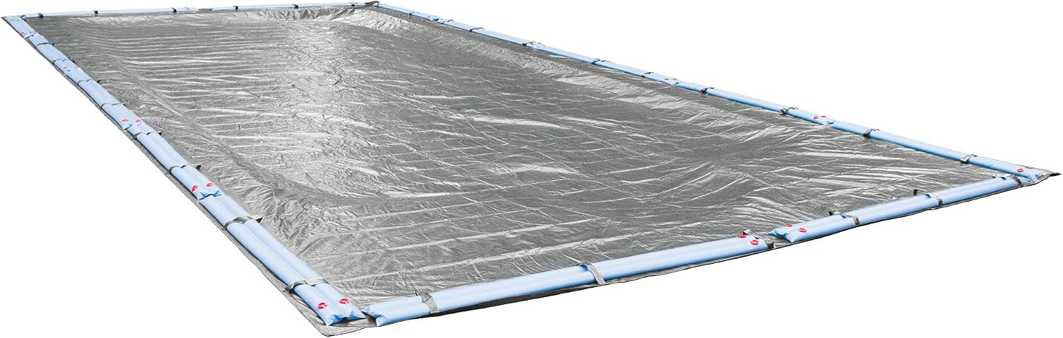 Robelle 551224R-ROB Pool Cover for Winter, Dura-Guard Silver, 12 x 24 ft Inground Pools
