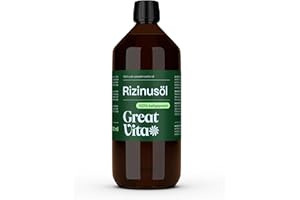 ‎MEA VITA GreatVita Rizinusöl 1 Liter - 100% reines kaltgepresstes Öl, nativ Ph. Eur., Wimpern Serum, Haaröl, natürliche Haarpflege - Aufdruck kann variieren