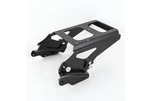 TCMT Abnehmbarer Two Up Gepäckträger + 4-Punkt-Montagezubehör Passend für Harley Touring CVO Road Glide Street Glide Road King 2009-2013