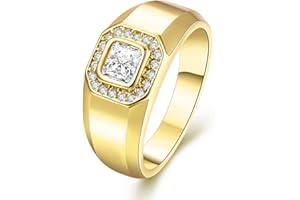 Uloveido Yellow Gold Color Comfort Fit 9mm Wedding Band Ring Anniversary Engagemnent Valentine's Day Rings Gift for Men Women KR204