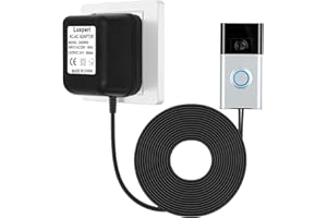 LUSPERI Doorbell Transformer, 24V 500MA Doorbell Power Adapter - Compatible with Ring, Wyze, Nest, Eufy, Arlo Wireless Video doorbell (with 26ft Cable Black)