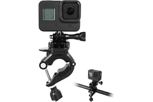 Sequpr Uchwyt na kierownicę rowerową, zacisk obracany o 360°, uchwyt rurowy, mocowanie na kierownicę do kamer GoPro