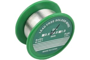 CEXUN 0.8mm 20g Fil à souder sans plomb Sn99.3 Cu0.7,noyau de flux en colophane,Colophane fil de soudure,Bobine d'étain à souder,pour la soudure électrique