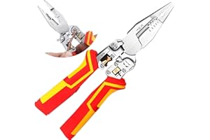 EAEVKPI Pinza Spelafili Elettricista 9 in 1 Professionale | Misuratore Elettrico Integrato | Taglio, Spellatura e Tirafili per Filo da 2.0-6.0mm | Ideale per Elettricisti e Fai da Te