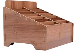 Awleynz 14 Gitter Handygarage Schule, Handy Hotel Aufbewahrungsbox Holz, Multi-Grid-Aufbewahrungsbox FüR Mobiltelefone, Klassenzimmer, BüRo, Schule (Brown, 14 Grid)
