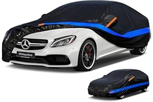Weleyclore Car Cover 100% Waterproof Breathable,Outdoor Car Covers.Rain Snow UV Dust Protection.Custom Fit for Audi A5,Jaguar XE/S type,BMW 4 Series,Ford Mondeo,etc.(470 To 490cm) B7.