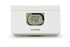 Fantini Cosmi C68 Thermostat programmable journalier, à piles, avec boutons - Blanc