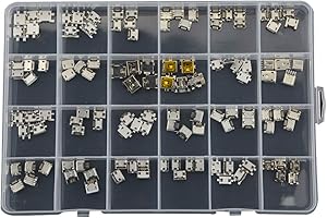 Connecteur a Souder,KKnoon Connecteur USB a Souder Ensemble de Prise Femelle SMT Femelle de Charge de Broche de Connecteur Micro USB Multi-spécifications