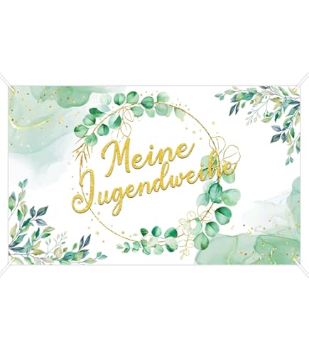 Decorazione per bambini, 252 x 45 cm, scritta Alles Gute zur Jugendweihe Banner Endlich Adult Banner Hintergrund Banner Banner Mädchen Foto Sfondo Idea regalo per la festa della gioventù