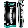 VGR V-055 Professional Hair Trimmer for Men | 4 Guide Combs, Corded & Cordless, Adjustable Blade | Beard & Hair Grooming | USB Charging with 120 Min Runtime - Black
