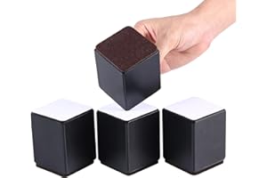 RCHYFEED Podpórki do łóżka 7,6 cm, wytrzymałe, samoprzylepne podnóżki meblowe, stal węglowa, do stołu, sofy, nogi krzesła, średnica 6 cm, 4 sztuki, dodaje 7,6 cm do nóżek mebli, nośność 4,5 kg