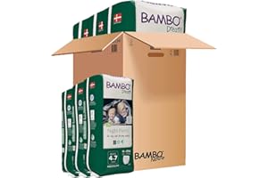 BAMBO NATURE Bambo Dreamy Night Pants Nappies, Pull Up Pants, Eco Night Time Nappies Keep Beds Dry All Night, Pull Ups Training Nappies, Secure & Comfortable, Potty Training Pants, Boys M, Age 4-7, 15-35kg, 6x10PK
