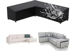 GELLDG Abdeckung für Gartenmöbel V-Form, Sofa Abdeckung Schutzhülle Gartenmöbel Wasserdicht, Winddicht UV-Beständiges, 210D Oxford Gewebe Schutzhülle für V Form Lounge Sofa, Ecksofa -215 x 215 x 87cm