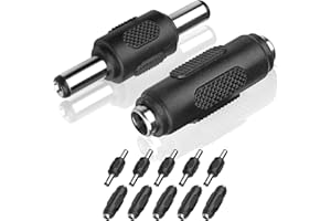 yimeizhiguang 5.5x2.1mm DC Power Coupler 12 Pcs- Secure Locking DC Male to Male & Female to Female Connector Adapter | 12V DC Power Jack Plug for CCTV Cameras, LED Strips, Laptops & Security Systems