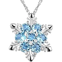 Collana Fiocco Di Neve In Argento 925 Con Pietra Di Luna, Ciondolo Invernale Donne E Ragazze, Regalo Di Natale E Compleanno