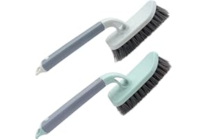 Roellgs Set di 2 spazzole abrasive per pavimenti, spazzole per la pulizia, bagno, lavandino, spazzole per la pulizia di pavimenti, fessure e grondaie