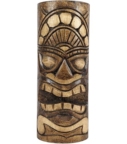 Masque Tiki Polynésien En Bois 30 Cm - Sculpture Artisanale, Décoration Murale Ethnique