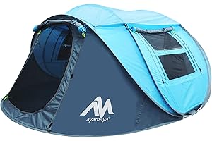 AYAMAYA Tenda pop-up per 3-4 persone, con grande lucernario, tenda da spiaggia, automatica, per 4 uomini, impermeabile, per campeggio, picnic, escursioni, viaggi e spiaggia