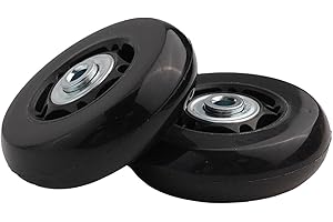 Yuanpgky Lot de 2 roues de rechange multi-usages pour valise, valise, patins d'extérieur, roulettes pivotantes en caoutchouc (64 mm x 18 mm)