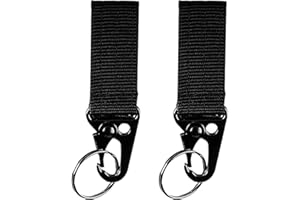 HEIGESENG Lot de 2 clips de ceinture, porte-clés ceinture tactique, accessoires de police, mousquetons, porte-clés, avec crochet, porte-clés de ceinture, boucle de ceinture en nylon, pour clés de voiture, sac à