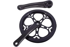 Yardwe 1 Set Crankset Aluminum Alloy 170mm Crankset 52 Tooth Crankset Crank Arm Single Crankset Mountain Crank Racing Bike Crankset with Hand Crank Single Ring Accessories