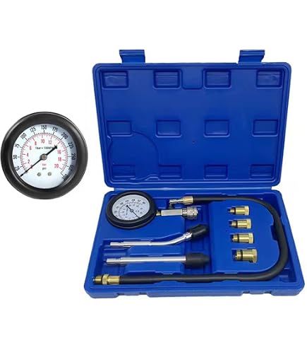 DCRAFT - Testeur de compression pour voiture moteur - Kit de 8 pcs - Avec manomètre 0-20 bar