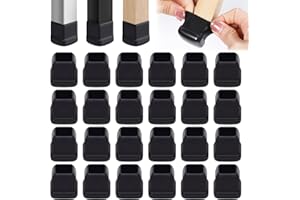 Ezprotekt 16P Chair Leg Sliders for Carpet, 1 inch Chair Glides Furniture Sliders & Thermo-Plastic-Elastomer Combination of Leg Protector,Smoothly Slide on Carpet No Scratches (Square, Fit 0.75-1")